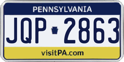 PA license plate JQP2863