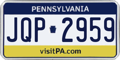 PA license plate JQP2959