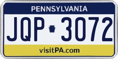 PA license plate JQP3072