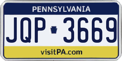 PA license plate JQP3669