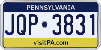 PA license plate JQP3831