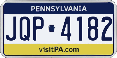 PA license plate JQP4182