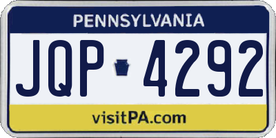 PA license plate JQP4292