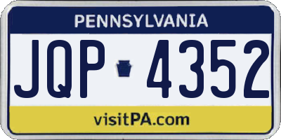 PA license plate JQP4352