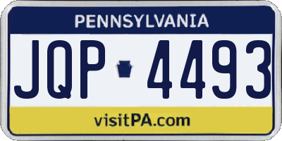 PA license plate JQP4493