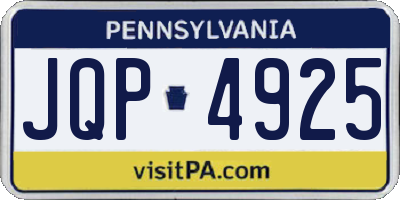 PA license plate JQP4925