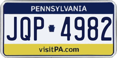 PA license plate JQP4982