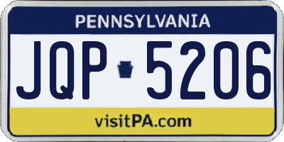PA license plate JQP5206