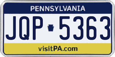 PA license plate JQP5363