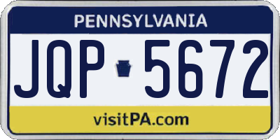 PA license plate JQP5672