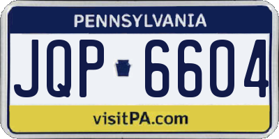 PA license plate JQP6604