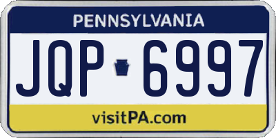 PA license plate JQP6997