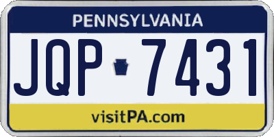 PA license plate JQP7431