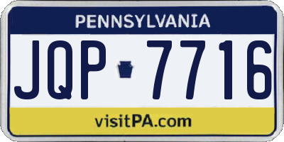 PA license plate JQP7716