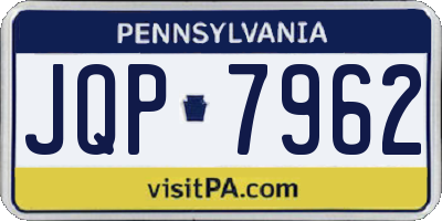 PA license plate JQP7962