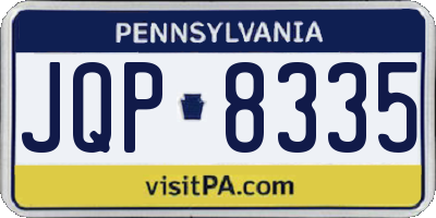 PA license plate JQP8335