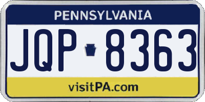 PA license plate JQP8363