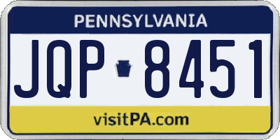 PA license plate JQP8451