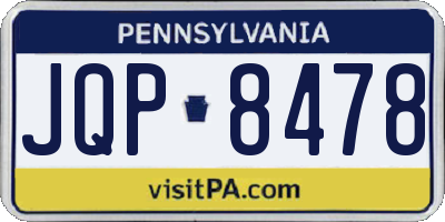 PA license plate JQP8478