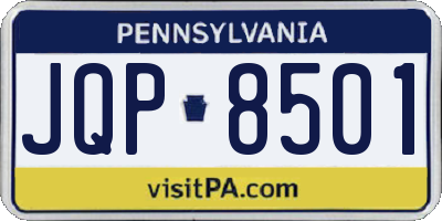 PA license plate JQP8501