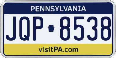PA license plate JQP8538