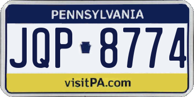 PA license plate JQP8774