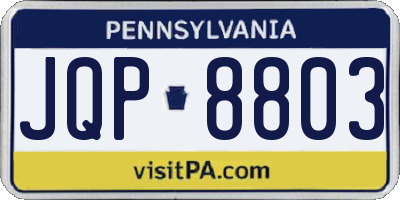 PA license plate JQP8803