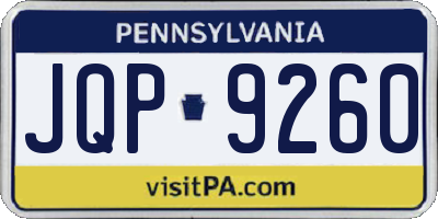 PA license plate JQP9260