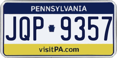 PA license plate JQP9357