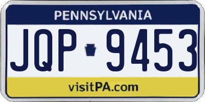 PA license plate JQP9453