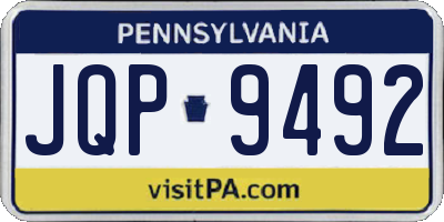 PA license plate JQP9492