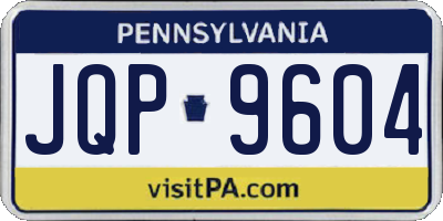 PA license plate JQP9604
