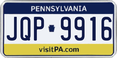 PA license plate JQP9916