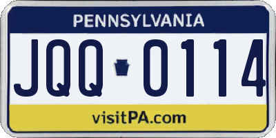PA license plate JQQ0114