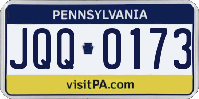 PA license plate JQQ0173