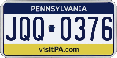 PA license plate JQQ0376