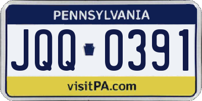 PA license plate JQQ0391