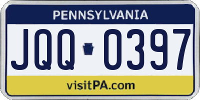 PA license plate JQQ0397