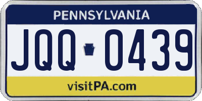 PA license plate JQQ0439