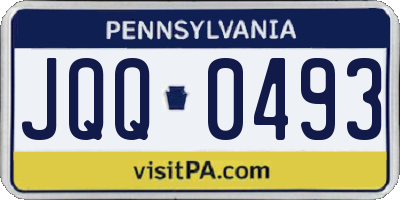 PA license plate JQQ0493