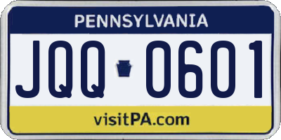 PA license plate JQQ0601