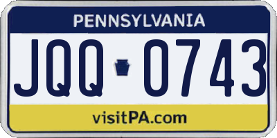 PA license plate JQQ0743