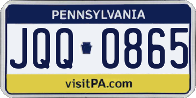 PA license plate JQQ0865