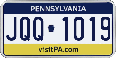 PA license plate JQQ1019