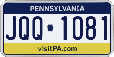 PA license plate JQQ1081