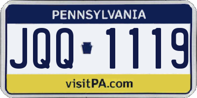 PA license plate JQQ1119