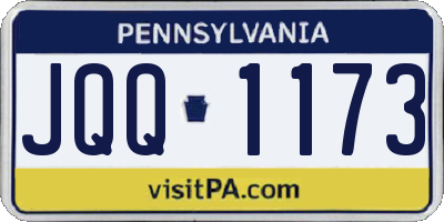 PA license plate JQQ1173