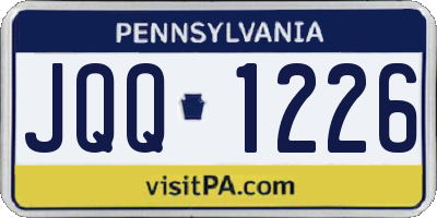 PA license plate JQQ1226