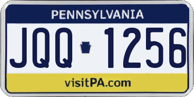 PA license plate JQQ1256