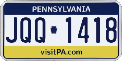 PA license plate JQQ1418